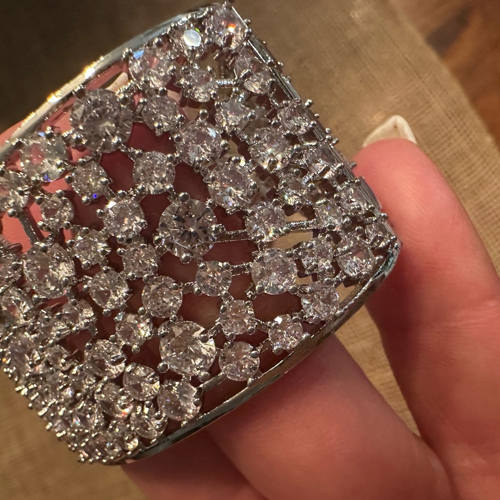 Elegant Silver Crystal Bracelet View 2